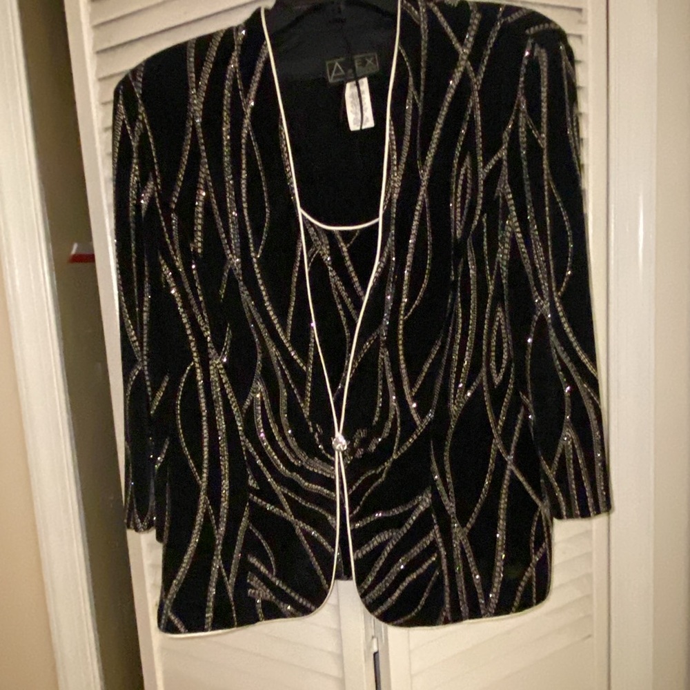 Alex Evenings Black and Silver Blazer 
Great for the holidays!